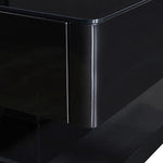 Stylish Coffee Table High Gloss Finish In Shiny Black With 4 Drawers Storage