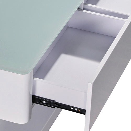 Stylish Coffee Table High Gloss Finish In Shiny Black With 4 Drawers Storage