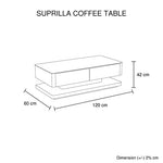 Stylish Coffee Table High Gloss Finish In Shiny Black With 4 Drawers Storage