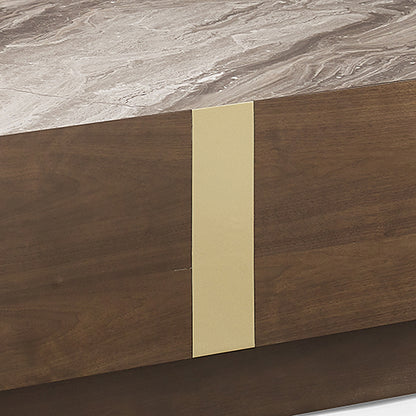 Coffee Table Mdf Board Melamine Interior Ample Storage In Dark Walnut Colour