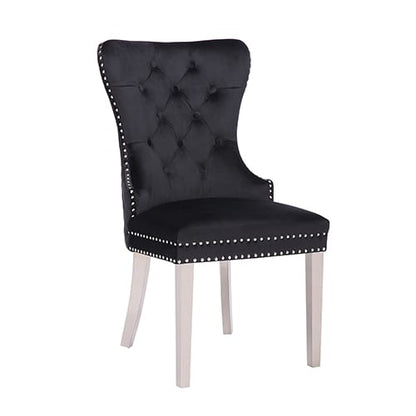 Dining Chair Black Velvet Stainless Steel