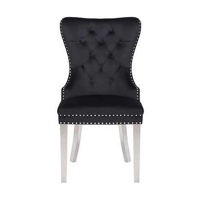 Dining Chair Black Velvet Stainless Steel