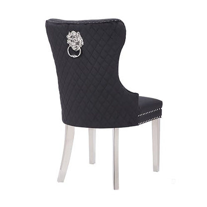 Dining Chair Black Velvet Stainless Steel