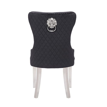Dining Chair Black Velvet Stainless Steel