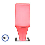 Stylish Red Leatherette Dining Chairs - Set of 2