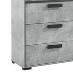 Tallboy With 5 Storage Drawers Mdf Combination Of Black & Cement Colour