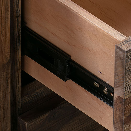 Dresser With 6 Storage Drawers In Solid Acacia & Veneer With Mirror