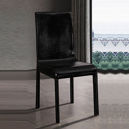 Rectangular High Gloss Dining Set: Table & 6 Black Chairs