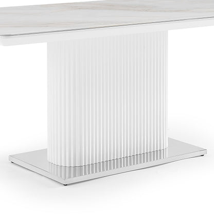 Dining Table Ceramic Table Top Mdf Stainless Steel Feet