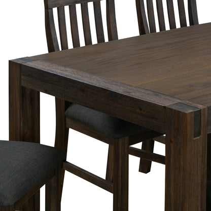 Dining Table 180Cm Medium Size With Solid Acacia Wooden Base In Chocolate
