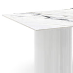 Dining Table Sintered Stone Top Mdf Table Base High Glossy White