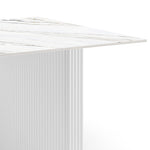 Dining Table Sintered Stone Top Mdf Table Base High Glossy White