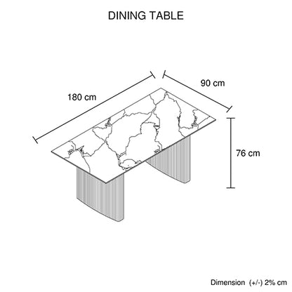 Dining Table Sintered Stone Top Mdf Table Base High Glossy White