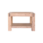 Lamp Table Open Storage Solid Wooden Frame In Classic Oak