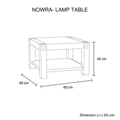 Lamp Table Open Storage Solid Wooden Frame In Classic Oak