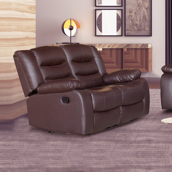  Luxurious Recliner Pu Leather 2R sofa-Brown