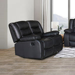 Luxurious Recliner Pu Leather 2R sofa-Black