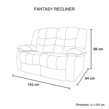 Luxurious Recliner Pu Leather 2R sofa-Black