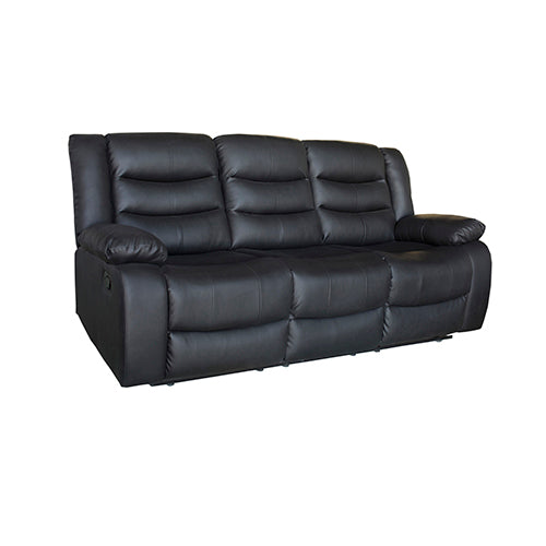  Luxurious Recliner Pu Leather 3R sofa-Black