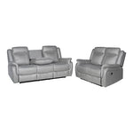 3-2 Seater Grey Fabric Recliner Sofa With Sturdy Metal Mechanism