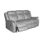 3-2 Seater Grey Fabric Recliner Sofa With Sturdy Metal Mechanism