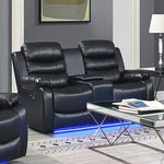 Chelsea Leatherette Recliner With Led Console And Ultra Cushioning