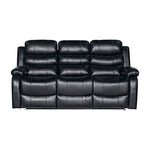 3-2-1 Black Leatherette Recliner With Led Console And Ultra Cushioning