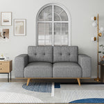 Grey Fabric Sofa With Pocket Spring And Wooden Frame