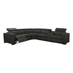 6 Seater Real Leather sofa Grey Color Lounge Set for Living Room Couch with Adjustable Headrest