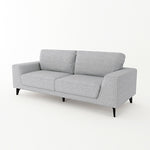 Light Grey Fabric 3-Seater Sofa With Black Legs