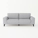 Light Grey Fabric 3-Seater Sofa With Black Legs