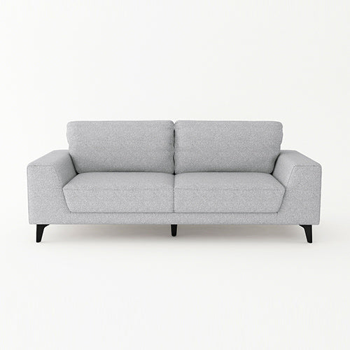  Light Grey Fabric 3-Seater Sofa With Black Legs