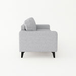 Light Grey Fabric 3-Seater Sofa With Black Legs