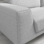 Light Grey Fabric 3-Seater Sofa With Black Legs