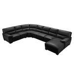Black Bonded Leather 7-Seater Corner Lounge Set