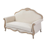 Oak Wood 2 Seater Sofa With Rolled Armrests