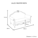 Oak Wood 2 Seater Sofa With Rolled Armrests