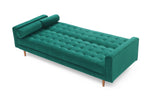 Green Velvet 3-Seater Button-Tufted Sofa Bed