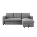 Murry 2 Seater Sofa Bed With Pull Out Storage Corner Lounge Set In Grey