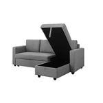 Murry 2 Seater Sofa Bed With Pull Out Storage Corner Lounge Set In Grey