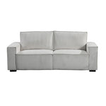 Beige Fabric Sofa With Wooden Structure And Knock Down Feature