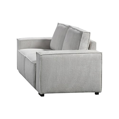 Grey 3 Seater Sofa Fabric Upholstery