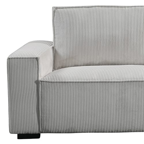 Grey 3 Seater Sofa Fabric Upholstery