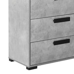 Modern Dressing Chest with 6 Drawers - Black & Cement