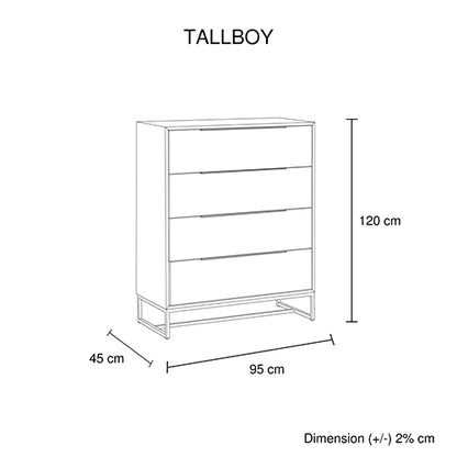 Tea-Colored Tallboy With 4 Storage Drawers