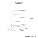 Tea-Colored Tallboy With 4 Storage Drawers