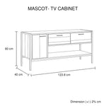 Oak Tv Cabinet With 2 Drawers