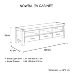 Oak Tv Cabinet With 3 Drawers And Shelf