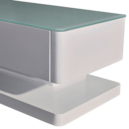 White Glossy Tv Cabinet With 3 Drawers