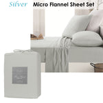 Micro Flannel Sheet Set Silver Queen
